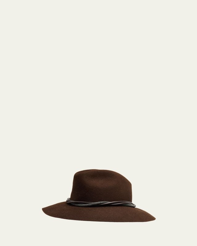 Rabbit Felt Fedora Hat with Monili Tri